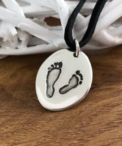 Handmade Silver Hand/Foot Print Charm with 2 Prints - Image 3