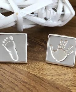 Handmade Silver Hand/Foot Print Cufflinks