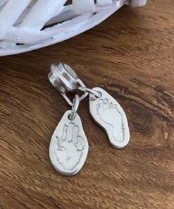 Handmade Duo of Silver Shaped Charms on a Charm Carrier