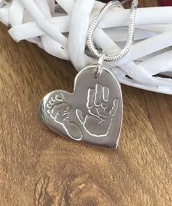 Handmade Silver Hand/Foot Print Charm with 2 Prints - Image 4