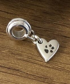 Handmade Silver Pet Paw Print Charm - Image 3