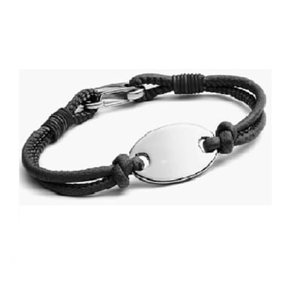 Oval Leather ID Bracelet - Image 2