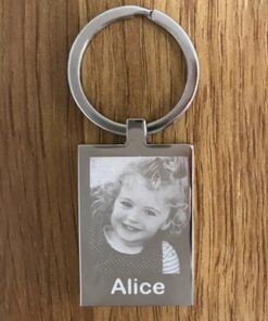 Photo Engraved Key Ring with Optional Message on Reverse