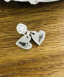 Handmade Silver Hand/Foot Print Charm Duo with Charm Carrier