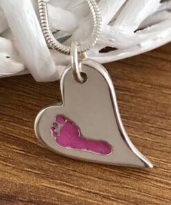 Handmade Silver Hand/Foot Print Charm (Blue/Pink Finish)