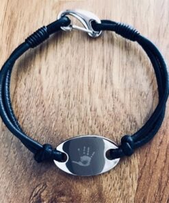 Oval Leather ID Bracelet