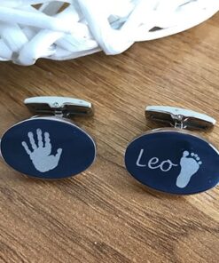 Oval Hand/Foot Print Cufflinks with up to 4 Prints - Image 3