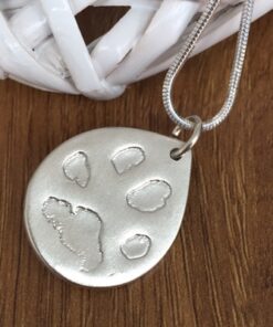 Handmade Silver Pet Paw Print Charm - Image 2