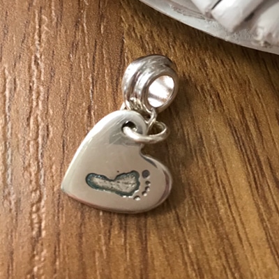 Handmade Silver Hand/Foot Print Charm - Image 3