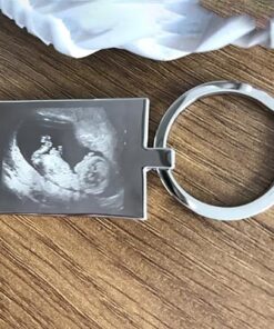 Baby Scan Engraved Key Ring with Optional Message on Reverse