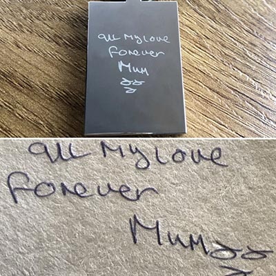Engraved Key Ring with YOUR ACTUAL Handwritten Message - Image 10