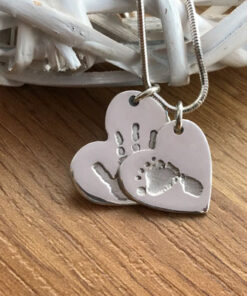 Handmade Silver Duo of Hand/Foot Print Charms. - Image 6