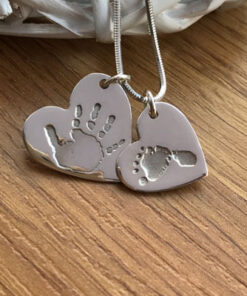 Handmade Silver Duo of Hand/Foot Print Charms. - Image 5