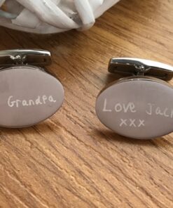 Engraved Cufflinks With Your Actual Handwritten Message - Image 3