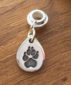 Handmade Silver Pet Paw Print Charm