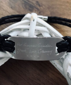 Leather ID Bracelet With Your Handwriting