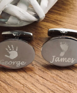Oval Hand/Foot Print Cufflinks with up to 4 Prints - Image 4
