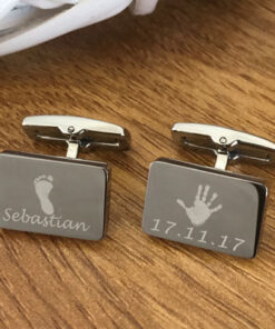 Rectangle Hand/Foot Print Cufflinks with up to 4 Prints - Image 2