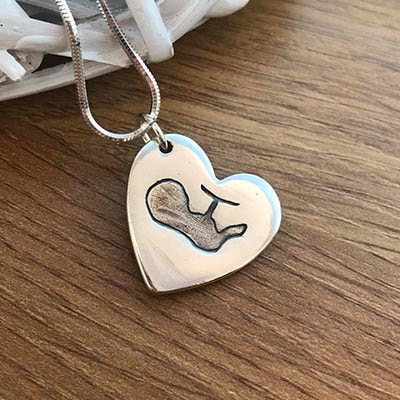 Hand Made Silver Baby Scan Charm