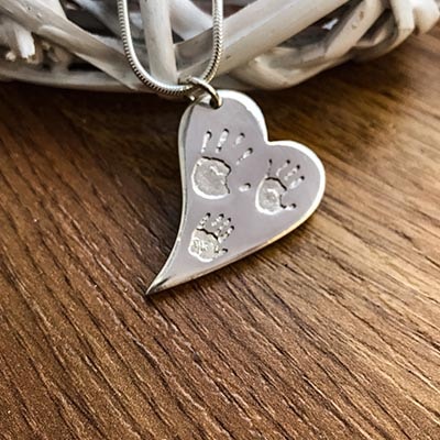 Handmade Silver Charm With Three Prints