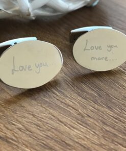 Engraved Cufflinks With Your Actual Handwritten Message - Image 5