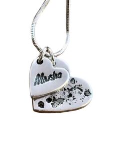 Ashes and handwriting heart charms