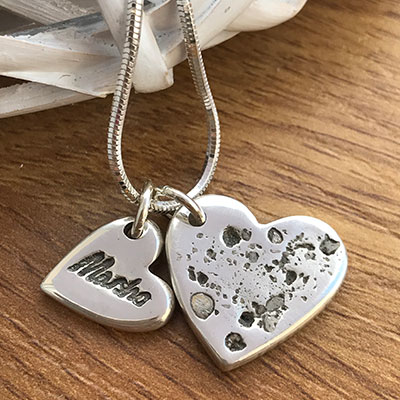 Ashes and handwriting heart charms - Image 3