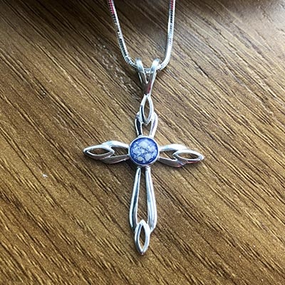 Sterling Silver Cross with Ashes - Image 4