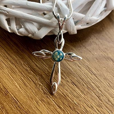 Sterling Silver Cross with Ashes - Image 5