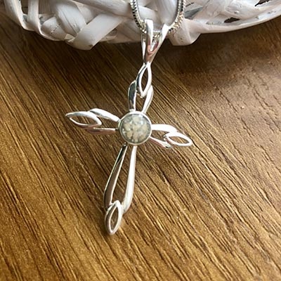 Sterling Silver Cross with Ashes - Image 6