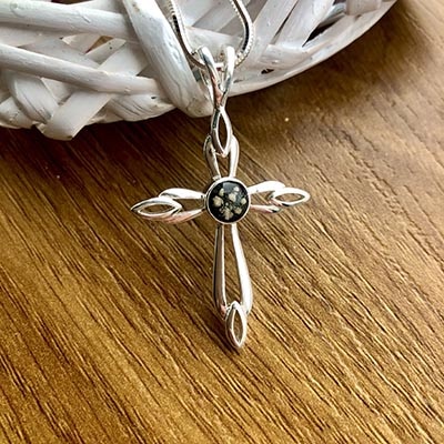 Sterling Silver Cross with Ashes - Image 7