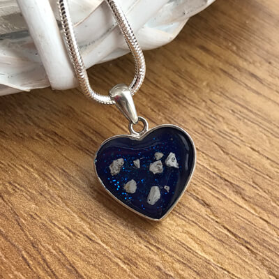 Sterling Silver Heart with Ashes - Image 2