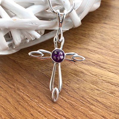 Sterling Silver Cross with Ashes - Image 3