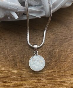 Sterling Silver Round Pendant with Ashes - Image 3