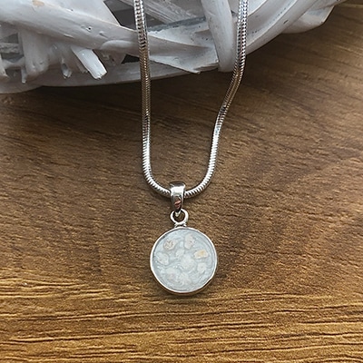 Sterling Silver Round Pendant with Ashes - Image 3