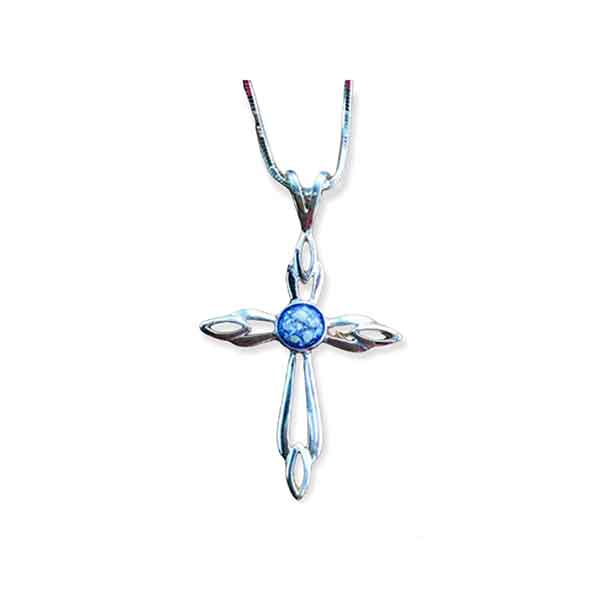 Sterling Silver Cross with Ashes - Image 2