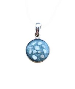 Sterling Silver Round Pendant with Ashes