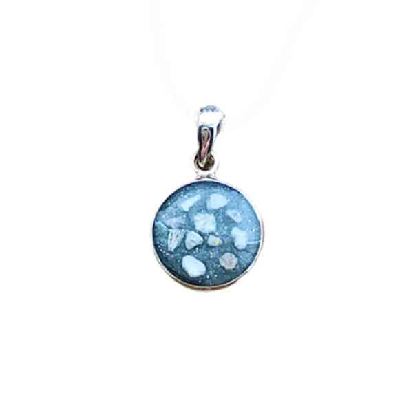 Sterling Silver Round Pendant with Ashes