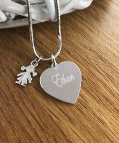 Name or Initial Sterling Silver Heart - Image 6