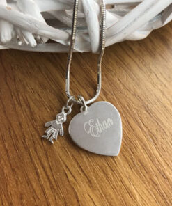 Name or Initial Sterling Silver Heart - Image 7
