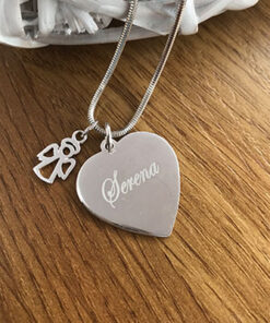 Name or Initial Sterling Silver Heart - Image 4