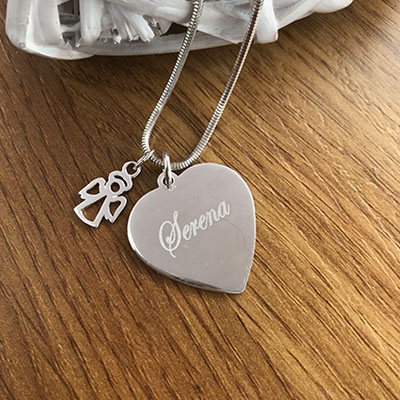 Name or Initial Sterling Silver Heart - Image 4