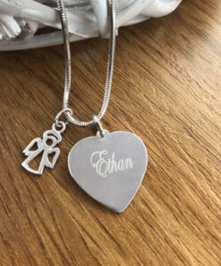 Name or Initial Sterling Silver Heart - Image 5