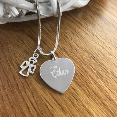 Name or Initial Sterling Silver Heart - Image 5