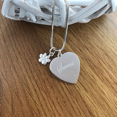 Name or Initial Sterling Silver Heart - Image 3