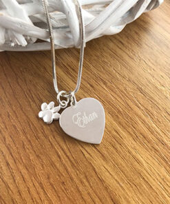 Name or Initial Sterling Silver Heart - Image 2