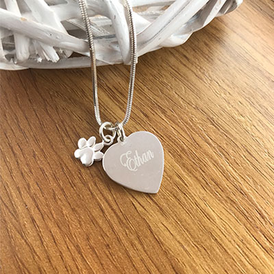Name or Initial Sterling Silver Heart - Image 2