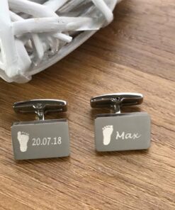 Rectangle Hand/Foot Print Cufflinks with up to 4 Prints - Image 3