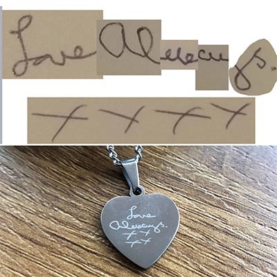 Heart pendant with handwritten message - Image 9