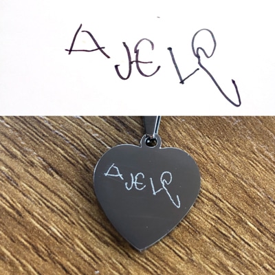 Heart pendant with handwritten message - Image 3